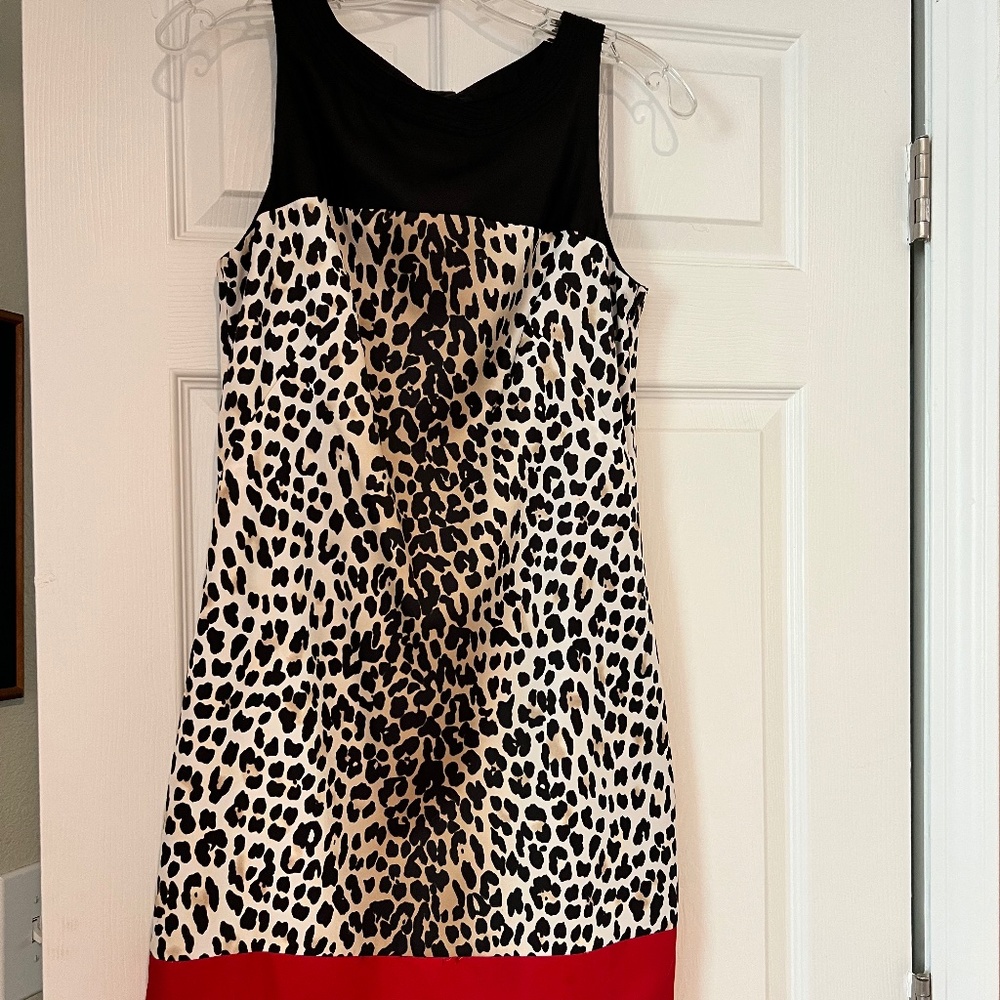White House Black Market Leopard Print Sleeveless Dress